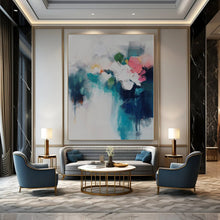 Load image into Gallery viewer, Soft Floral Abstract Canvas Painting, Perfect for Romantic Boudoir & Relaxing Reading Nook LargeART1182