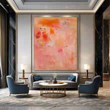 Load image into Gallery viewer, Pink - Orange Abstract Composition Painting, Suited for Bohemian Bedroom & Vibrant Creative Studio LargeART1379