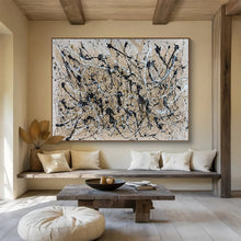 Load image into Gallery viewer, Black & White Splatter - Edgy Living Room Art LargeART1588