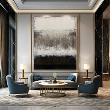 Load image into Gallery viewer, Monochrome Abstract Drip Abstract Canvas Painting, Great for Industrial Loft & Dramatic Dining Room LargeART1137