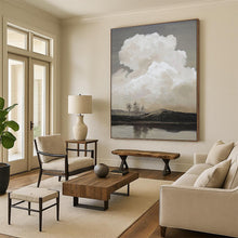 Load image into Gallery viewer, “Monochromatic Cloudscape” - Moody Nature Art on Canvas DKH1439