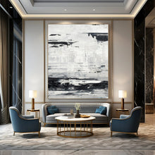 Load image into Gallery viewer, Monochrome Textured Abstract Canvas Painting, Ideal for Industrial Loft & Art Studio LargeART1168