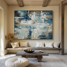 Load image into Gallery viewer, Textured Blue and Gray Abstract Sea Abstract acrylic painting DLZ036