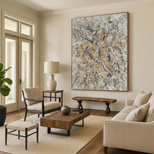 Load image into Gallery viewer, Golden - White Splatter Web Art for Boho - Chic Living Room & Art Gallery Pop - up LargeART0906