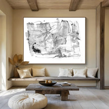Load image into Gallery viewer, Hand - painted Massive Black and White Abstract Strokes Acrylic Art for Modern Home Offices LargeART1788