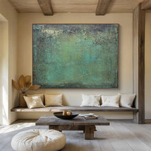 Load image into Gallery viewer, Green & Blue Textured Abstract - Earthy Living Room Art LargeART1518
