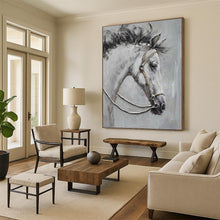 Load image into Gallery viewer, Realistic - Style Abstract Painting, Textured Horse Art for Equestrian Club & Traditional Living Room LargeART2179