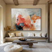 Load image into Gallery viewer, Coral Gray Drama Abstract Painting DKH515