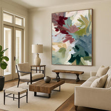 Load image into Gallery viewer, “Soft Pastel Floral Abstraction” - Blush, Green, Blue Flower Art on Canvas DKH1351