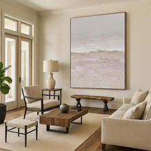 Load image into Gallery viewer, “Coastal Calm Abstraction” - Beige, White Abstract Beach Art on Canvas DKH1124