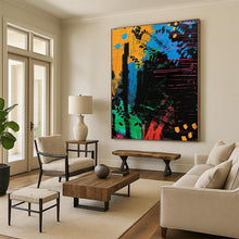 Load image into Gallery viewer, “Color - Splashed Abstract Composition” – Energetic Abstract Painting with Dynamic Brushstrokes DTP096