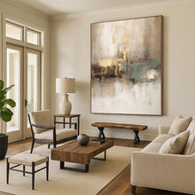 Load image into Gallery viewer, “Neutral - Gold Fusion” – Beige, Gray & Gold Abstract Acrylic with Subtle Textures DTP068