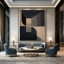 Load image into Gallery viewer, Large - Format Hand - painted Geometric Depth Acrylic Art for Contemporary Offices LargeART0136