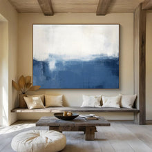 Load image into Gallery viewer, Blue - White Minimalist Abstract Painting for Coastal Home & Serene Spa DKH266