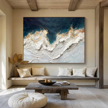 Load image into Gallery viewer, Hand - painted Large - Scale Textured Ocean Waves Acrylic Art for Nautical - Themed Dining Rooms LargeART1749
