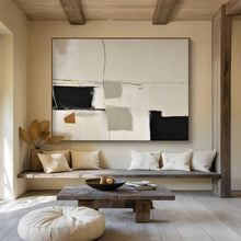 Load image into Gallery viewer, Geometric Neutral Abstract Painting for Mid - Century Home & Art Gallery Corridor DKH248