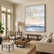 Load image into Gallery viewer, Serene Sea and Sky Abstract Acrylic Art - Perfect for Beach House & Meditation Room LargeART0547