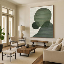 Load image into Gallery viewer, Green Geometric Shapes Acrylic Art - Suited for Mid - century Modern Nursery & Minimalist Study LargeART0593