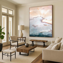 Load image into Gallery viewer, “Cloud Drift” - Blush, white, soft blue, with hints of gold, like sunrise clouds DTP165