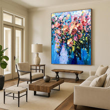 Load image into Gallery viewer, “Vibrant Impasto Flower Bouquet” - Colorful, Textured Floral Art on Canvas DKH1349