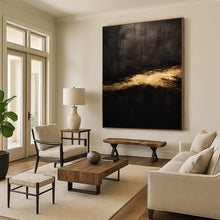 Load image into Gallery viewer, Grand Hand - painted Dark and Gold Abstract Mystery Acrylic Art for Luxe - Themed Home Theaters LargeART0230