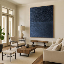 Load image into Gallery viewer, “Two - Tone Black and Blue Textured Art” - Black, Blue Abstract Art on Canvas DKH1247