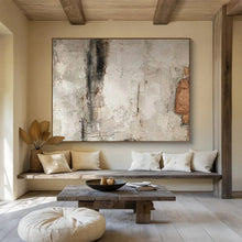 Load image into Gallery viewer, Hand - Painted Gray - White Textured Abstract Acrylic Art for Industrial - Style Living Room Wall LargeART1625