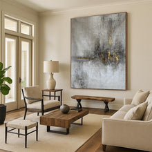 Load image into Gallery viewer, Gray - Gold Textured Abstract Art for Luxury Boutique & Sophisticated Home Office LargeART0900