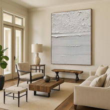 Load image into Gallery viewer, Textured White Layers Acrylic Art - Perfect for Contemporary Spa & Minimalist Meditation Room LargeART0611