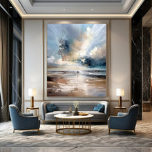Load image into Gallery viewer, Beach Scene Abstract Painting, Perfect for Coastal Home Bedroom & Relaxing Spa LargeART1329