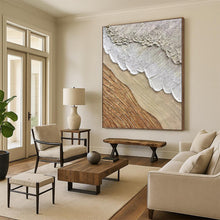 Load image into Gallery viewer, “Neutral Textured Layers” Abstract Painting on Canvas, Minimalist Wall Decor DKH1026