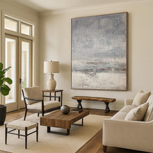 Load image into Gallery viewer, “Foggy Grid” – Gray & Beige Textured Abstract Acrylic with Subtle Patterns DTP058