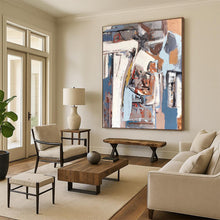 Load image into Gallery viewer, “City Shards” – Gray, Blue & Brown Urban - inspired Abstract Acrylic Art DTP041