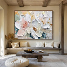 Load image into Gallery viewer, 3D Textured Floral Abstract Painting on Canvas - “Elegant Blooms” DKH712