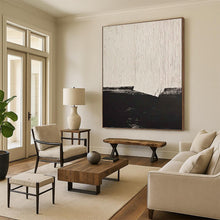 Load image into Gallery viewer, “Black & White Textured Minimalism” - Modern Abstract Art on Canvas DKH1503