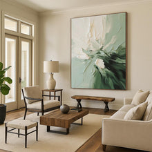 Load image into Gallery viewer, Textured Floral in Green and White Acrylic Art - Ideal for Botanical - themed Bedroom & Minimalist Living Room LargeART0624