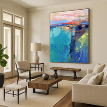Load image into Gallery viewer, “Colorful Coastal Abstract” Abstract Painting on Canvas, Beach House Dining Decor DKH1030