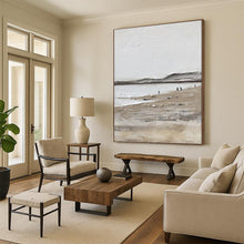 Load image into Gallery viewer, “Minimalist Beach Scene” - Textured Landscape Art on Canvas DKH1674