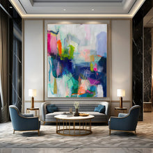 Load image into Gallery viewer, Colorful Abstract Fusion Canvas Painting, Ideal for Bohemian Living Room & Creative Studio LargeART1174