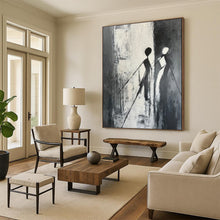 Load image into Gallery viewer, Minimalist Black - White Abstract Figures Art, Ideal for Contemporary Office & Monochrome Living Room LargeART1996
