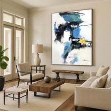 Load image into Gallery viewer, Blue & Black Dynamic Abstract Painting, Ideal for Modern Lounge & Artistic Office LargeART2085