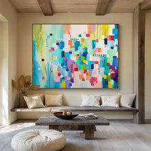 Load image into Gallery viewer, Vibrant Geometric Abstract - Modern Living Room Art LargeART1497