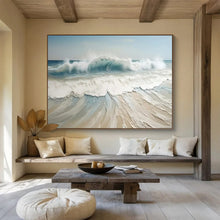 Load image into Gallery viewer, Textured Sea Wave - Coastal Living Room Art LargeART1545