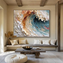 Load image into Gallery viewer, Colorful Wave Textured Abstract Painting on Canvas - “Ocean Energy” DKH676
