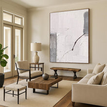 Load image into Gallery viewer, “White Cracks” – Gray blocks, dark line, textured white background with cracks DTP363