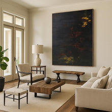 Load image into Gallery viewer, Large - Scale Dark Abstract with Red and Yellow Acrylic for Moody Home Theater & Sophisticated Art Lounge LargeART0354