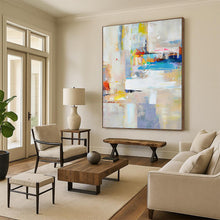 Load image into Gallery viewer, Hand - painted Large - scale Colorful Abstract Cityscape Acrylic Art for Stylish Living Rooms LargeART0001