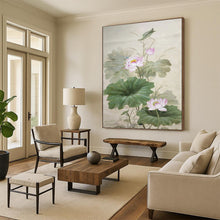 Load image into Gallery viewer, “Traditional Chinese Lotus Painting” - Oriental Floral Art on Canvas DKH1588