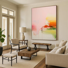 Load image into Gallery viewer, “Pink - Orange Abstract Drip Painting” Abstract Painting on Canvas, Vibrant Wall Art DKH991