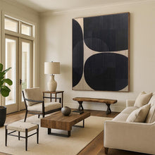 Load image into Gallery viewer, Black and Beige Geometric Circles Acrylic Art - Perfect for Modernist Office & Contemporary Entryway LargeART0581